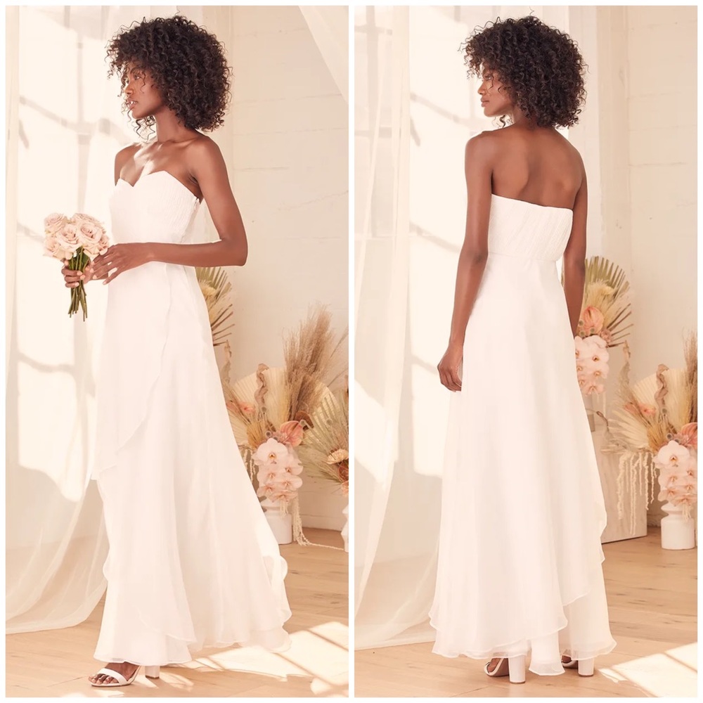 Lulu’s strapless white gown, wedding dress, Size small